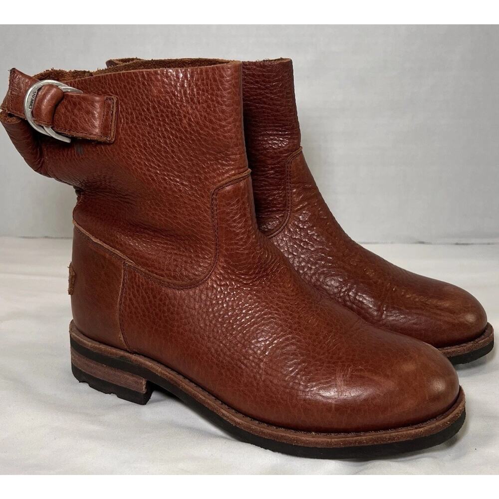 Shabbies Amsterdam Boots Women’s Size EU 39 (US 8.5) Brown Leather Loop Buckle